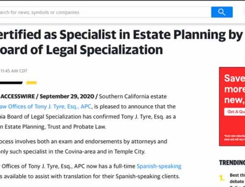 Tony J Tyre in Yahoo Finance as Certified Specialist